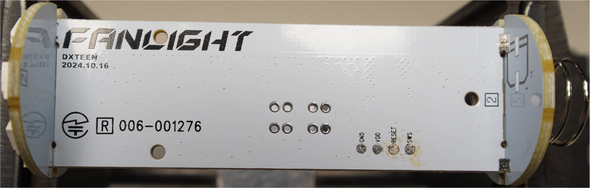 Bottom view of the board
